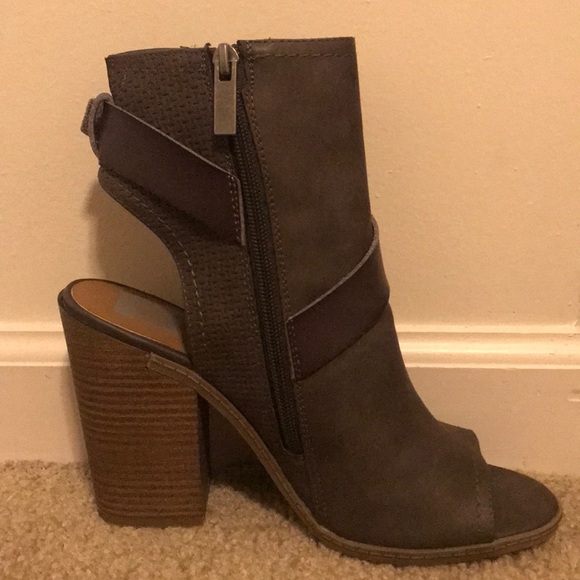 Block Heel Open-Toe Booties WOMEN 9 - Picture 4 of 5